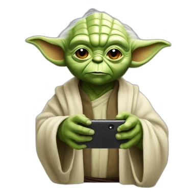 Yoda with a smartphone sticker