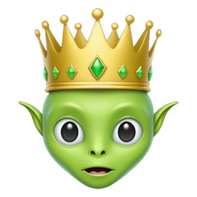 green alien with crown sticker