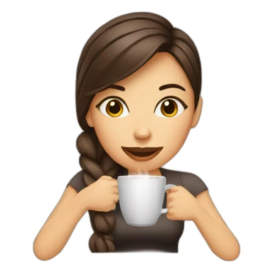 Women drink coffe sticker