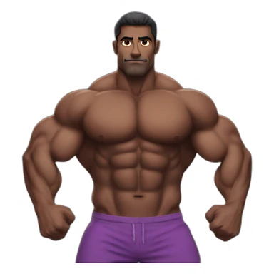 dark skinned Indian bodybuilder double bicep pose sticker