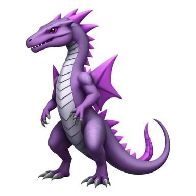 Badass cool black white grey purple salazzle-tyranitar-hybrid, full body sticker