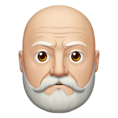Rickard Karstark from game of thrones, thick white beard, bald head sticker