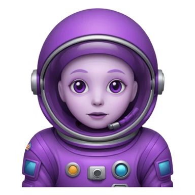 purple alien white Astronaut sticker
