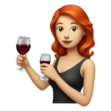 Red Head Drinking Wine sticker