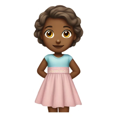 Brown skin little girl with dress sticker