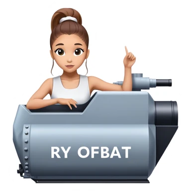 Ariana grande with "ryu offbeat" written on toptank sticker