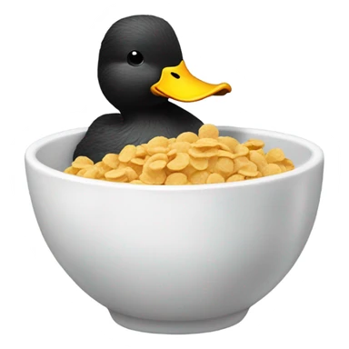 Duck eating a bowl of cereal  sticker