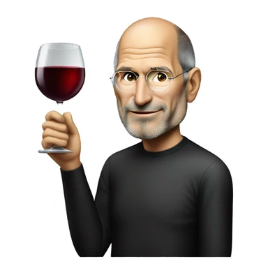 steve jobs with glass of wine sticker