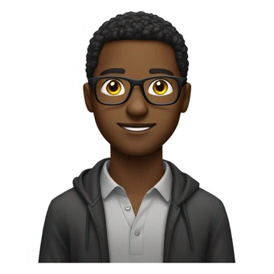 a young black guy wearing eyeglasses in action sticker