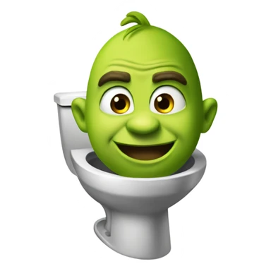 Shreks head coming out of a dookey toilet sticker