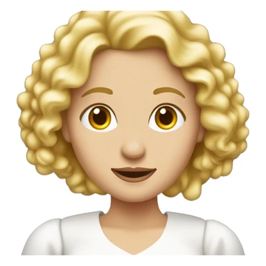 Stehende blonde Frau mit lockigen Haaren und Augenfarbe rot, trägt ein weißes langes Kleid sticker