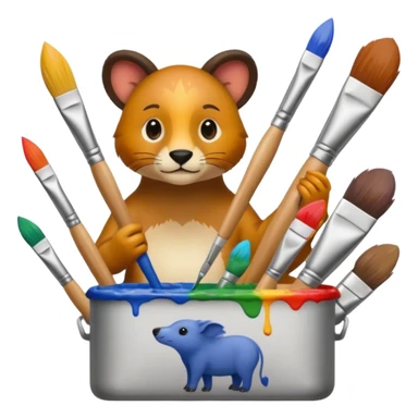 aniamls as painyer sticker