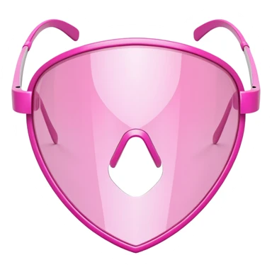 asymmetrical pink shield visor glasses, unique creative design, Y2K inspired sticker