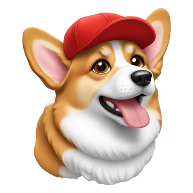 a corgi dog using red cap sticker