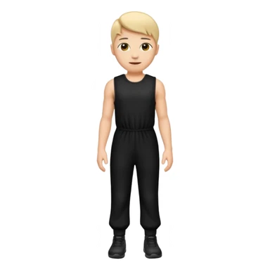 create an emoji, sleeveless fitted black jumpsuit sticker