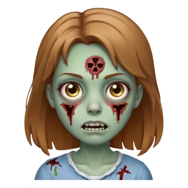 a zombie girl with light brown hair  sticker
