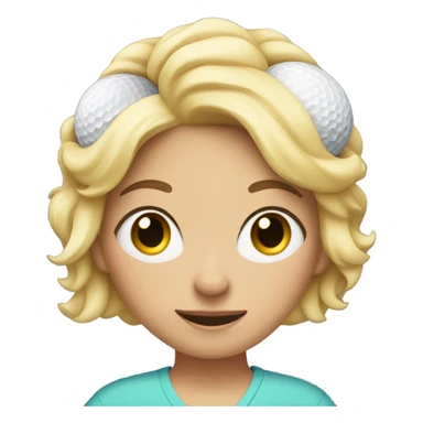 Jill from Jack and Jill with four golf balls around her head sticker