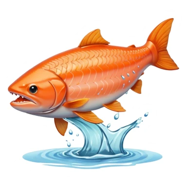 salmon flopping around on land sticker