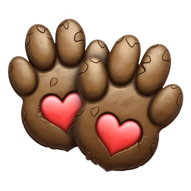 two large puppy paw prints with a heart between them sticker