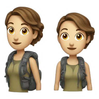 famale Backpackers with Brown hair sticker