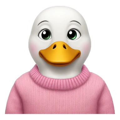 Duck wearing pink sweater sticker