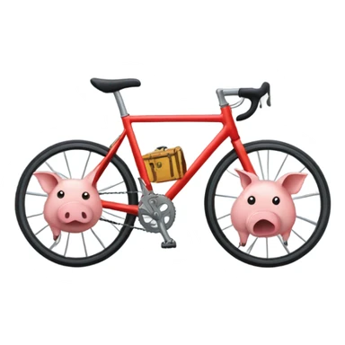 A bike horn with pig feet  sticker