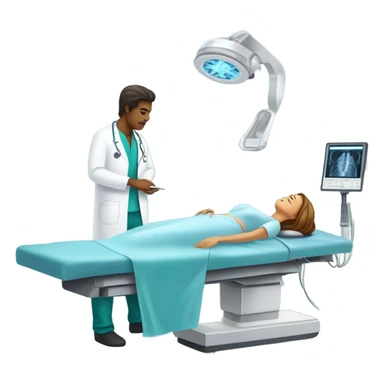 Male-Radiologist-performing-mri-to-woman sticker