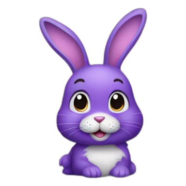 purple bunny sticker