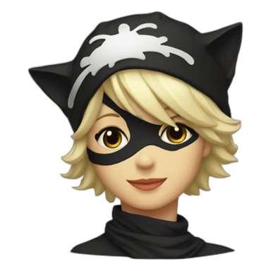chat noir avec bandana rouge sticker