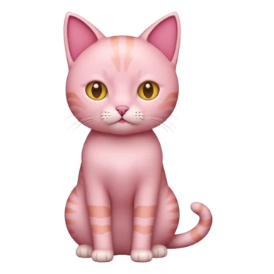 pink cat full body short hair sticker