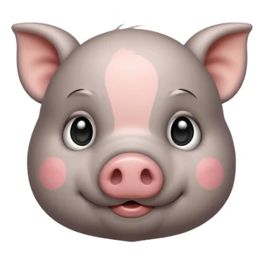 gray baby pig sticker