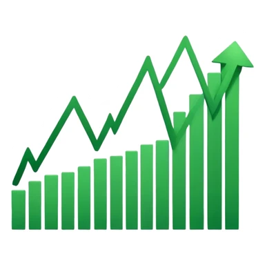 stock market chart with upward trend sticker