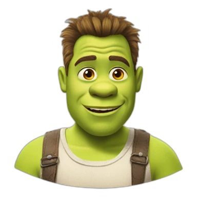 Shrek with a barber sticker