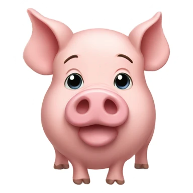 Pig with curly long hair sticker