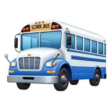 Blue and white school bus sticker
