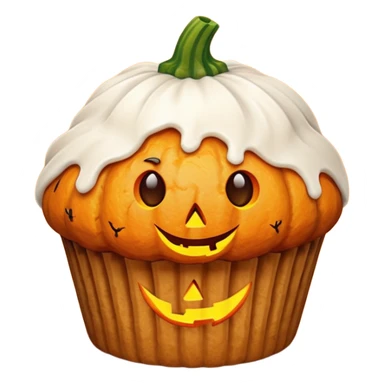 halloween muffin with pumpkin decoration sticker