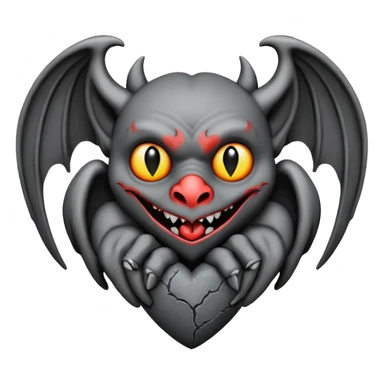 goth heart with a gothic gargoyle sticker