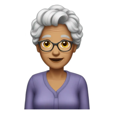 70 yr. Old woman grey hair sticker