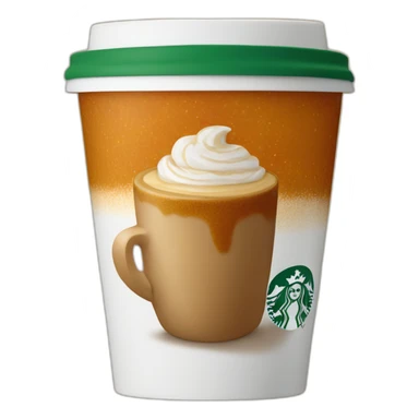 Pumpkin spice latte in a Starbucks cup sticker