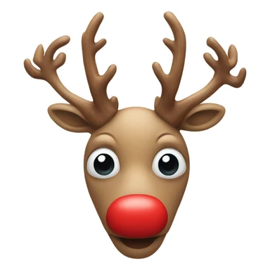 Face with red nose and antlers  sticker