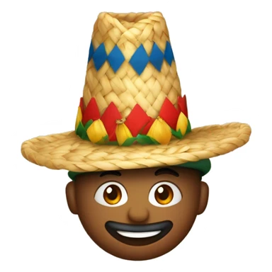 Festa Junina caipira com chapéu de palha, roupa xadrez, pele branca sticker
