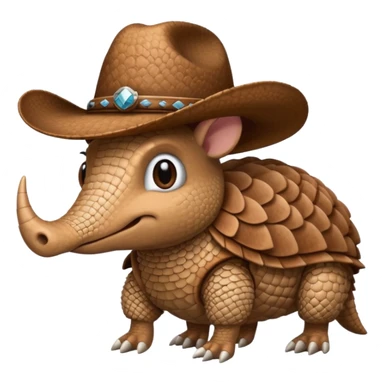 armadillo with cowboy hat team logo  sticker
