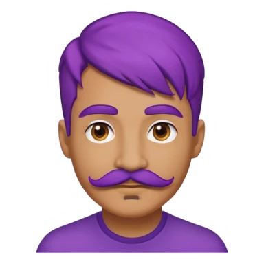 mustached purple haired earringed sticker