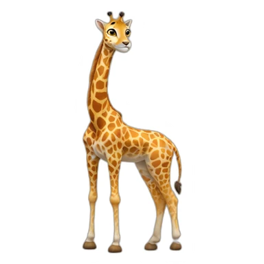 Un chat sur une girafe sticker