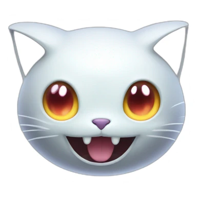 spooky cartoon ghost kitty like pokemon floating in the air sticker
