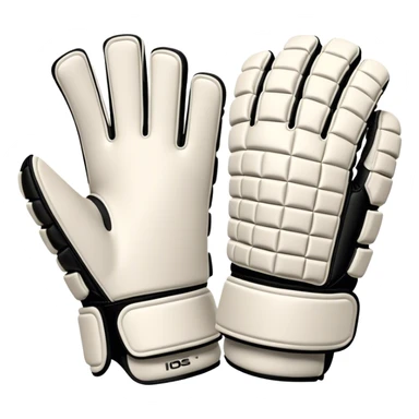 Cinematic Realistic image of goalie gloves showcasing detailed fabric textures and intricate grip patterns, rendered against a blurred goal backdrop with focused, high-contrast lighting that accentuates their essential design sticker