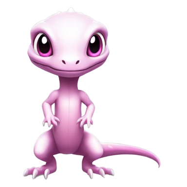 White, Shiny, Chibi, White, Pink eyes, Anthro-Sona-Lizard-Alien-Salazzle-Fakémon, Full Body sticker