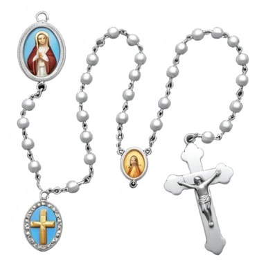 The phrase “Safe place” with a Catholic rosary around  sticker