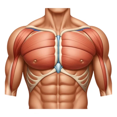 Pectoralis major muscle anatomy sticker