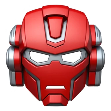Autobot insignia emoji, metallic red and silver, stylized sticker